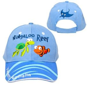 Hat Kids Brushed Cot Ningaloo Reef Light Blue