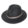 Rigon Headwear Hats RL762 BLACK/TAUPE/WHITE (M/L) 58cm ERIKA FLEXIBRAID® FEDORA HAT