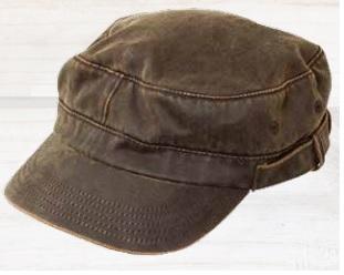 Weathered Cotton Military Cap